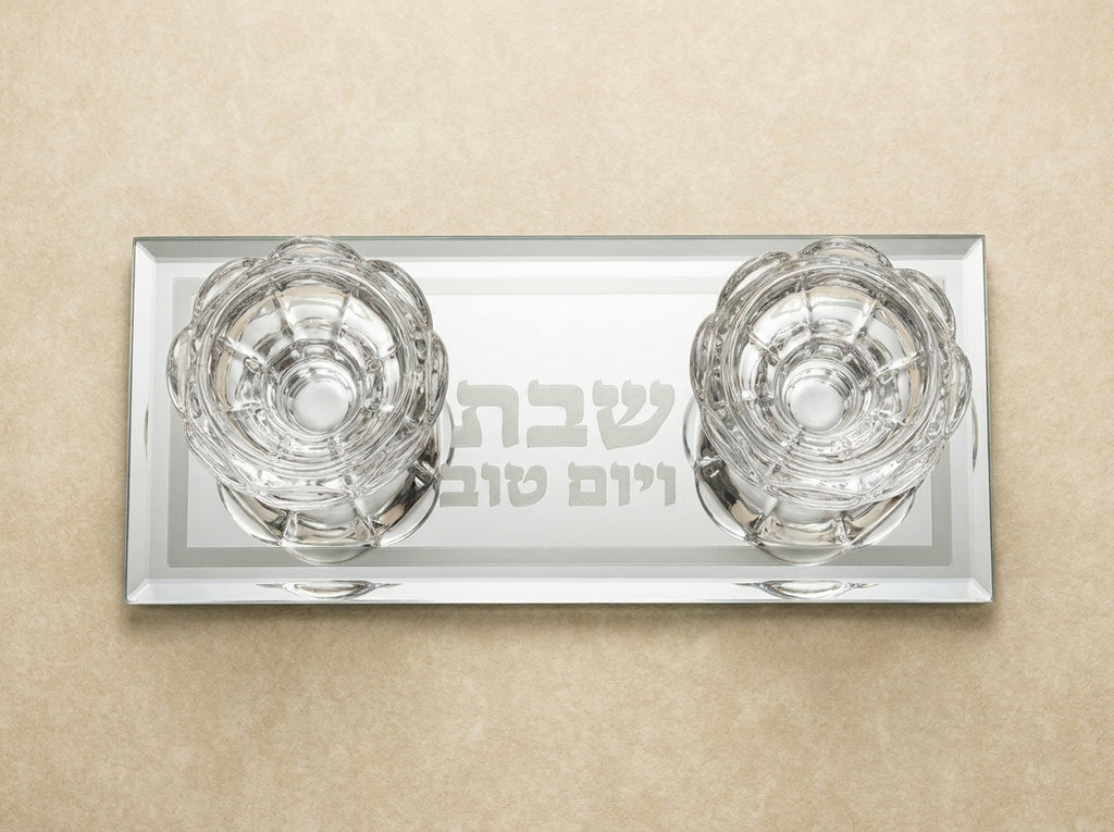 פמוטי זכוכית דגם נילי - מבט מלמעלה