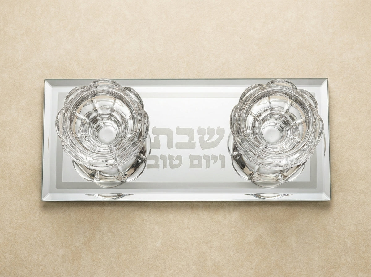 פמוטי זכוכית דגם נילי - מבט מלמעלה